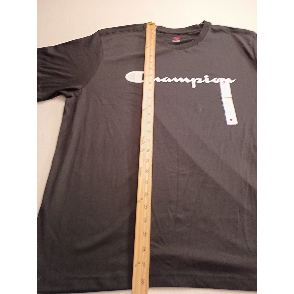 Champion Iconic Big Script Tee Black Men's L Short Sleeve Shirt Active Wear NWT - Picture 5 of 12